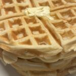 fluffy buttermilk waffles close up